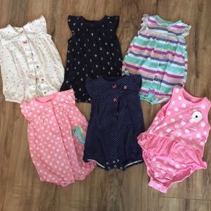 Carter’s Romper Bundle - 6 pairs!!
